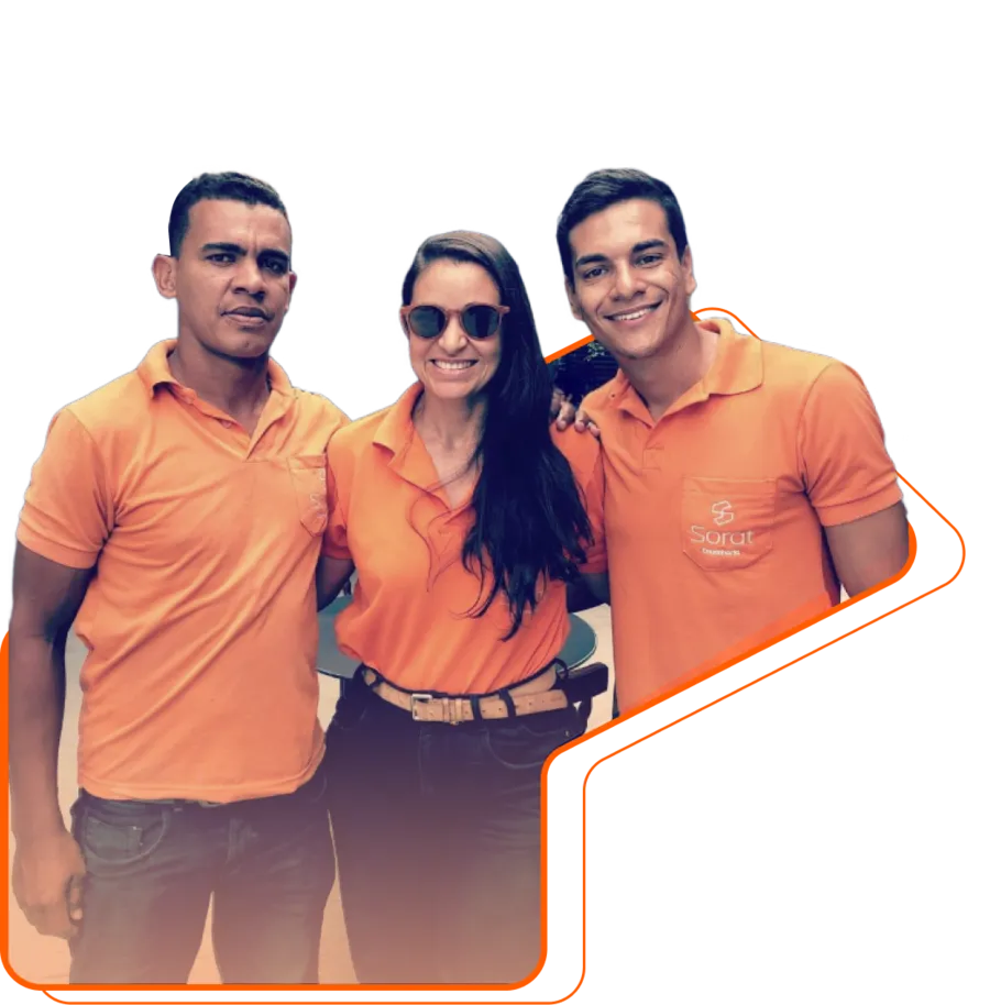 Engenheira Sara com a equipe Sorat